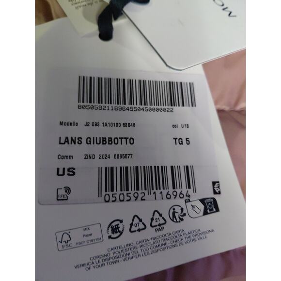 Moncler Puffer Jacket Down Women’s Size 5 Made in Pink $1,150 - Picture 13 of 13